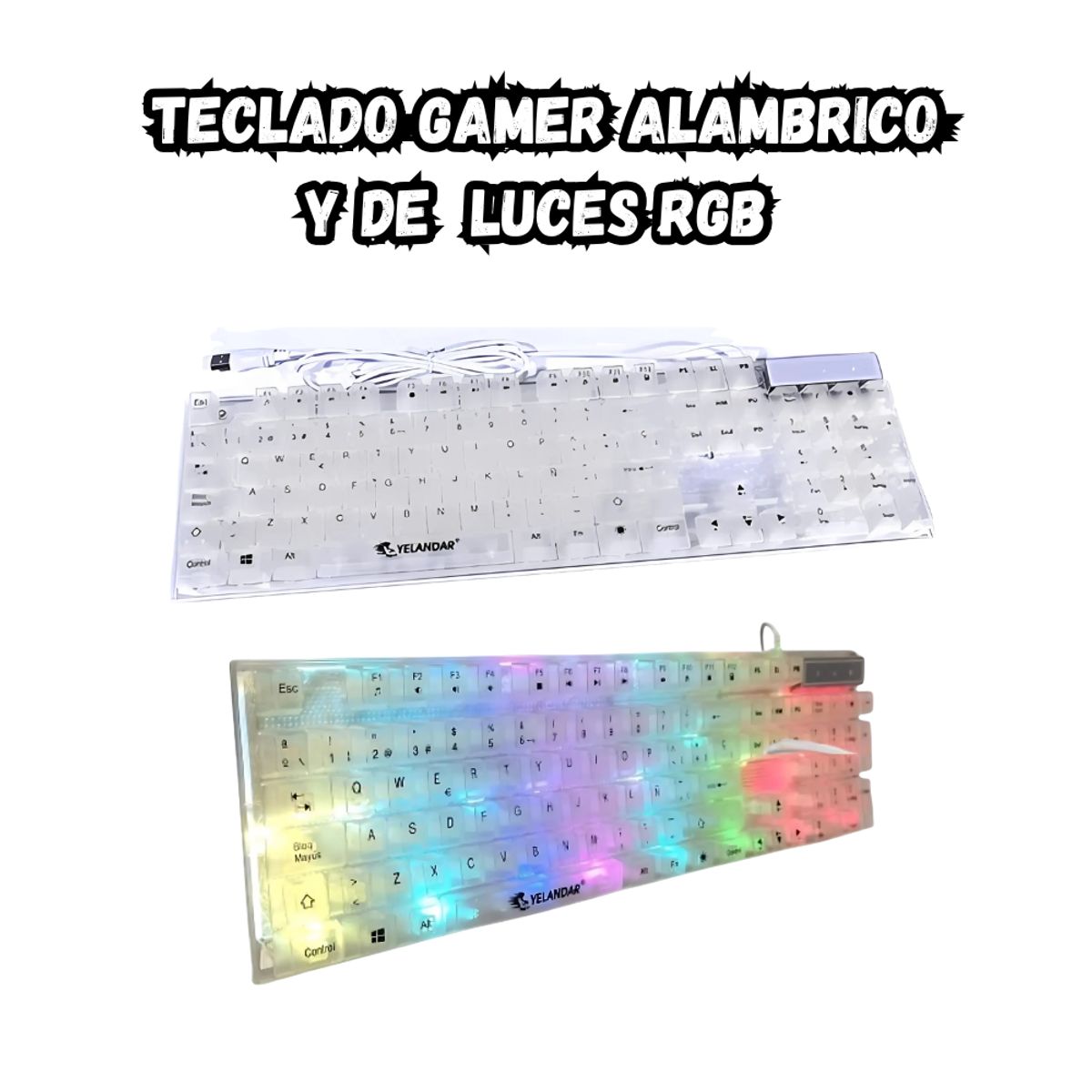 GENERICO - Teclado Mecánico RGB Transparente T20  Diseño Gamer Profesional