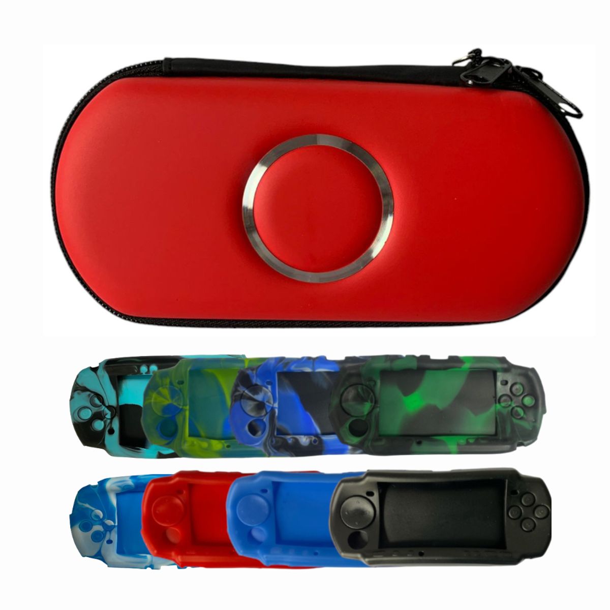 GENERICO - Estuche Protector Roja + Silicona Compatible Psp 2000/ 3000