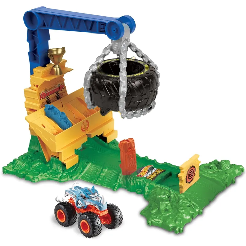 HOT WHEELS - Pista Hot Wheels Monster Trucks Arena Smashers Rhinomite