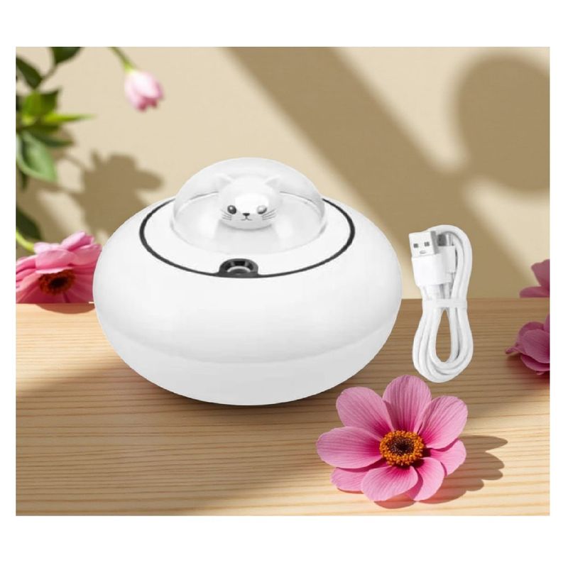 GENERICO - Humidificador Difusor de Aromas Gato Espacial + 1 Esencia Hidrosoluble