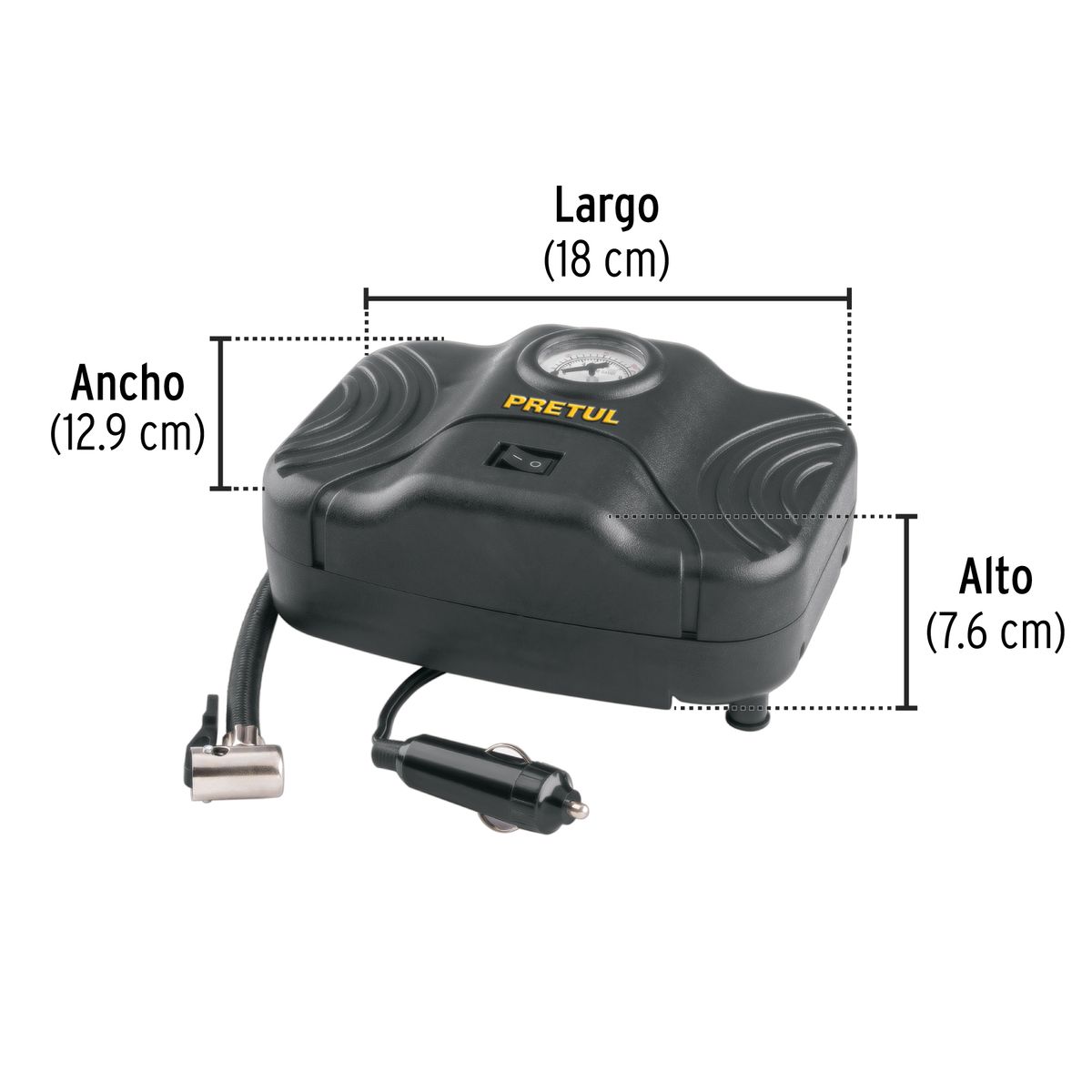 PRETUL - Inflador portátil para auto, 12 V, PRETUL