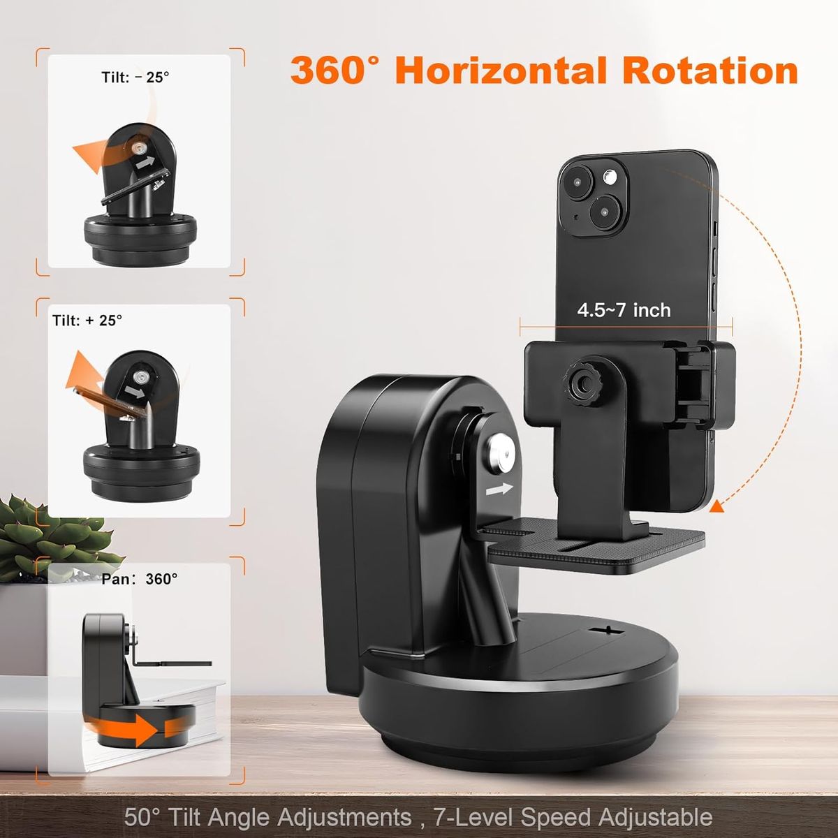 MSC - Cabezal Trípode Motorizado Panorámico DSLRCelulares 2000mAh Control