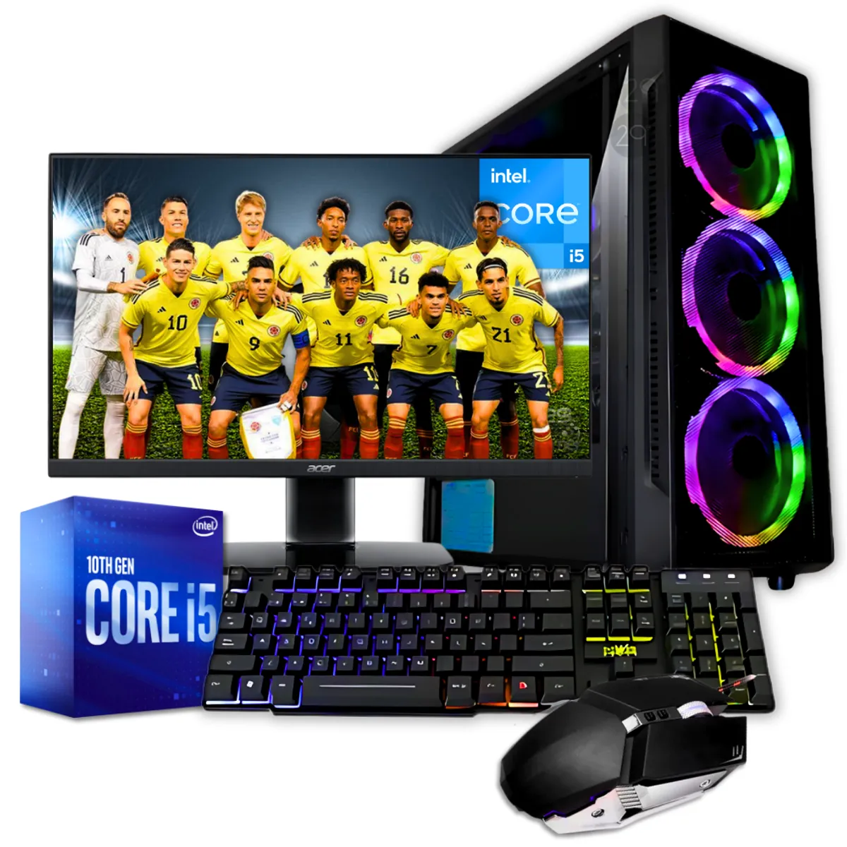 INTEL - Pc Torre Gamer Cpu Intel Core I5 10400T 16GB Ram 1TB Ssd Gt 1030 2gb Led 22FHD