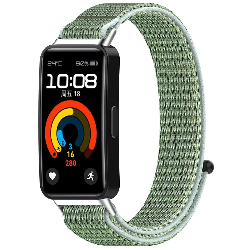 GENERICO - Manilla Para Huawei Band 8-9-10 En Nylon color verde