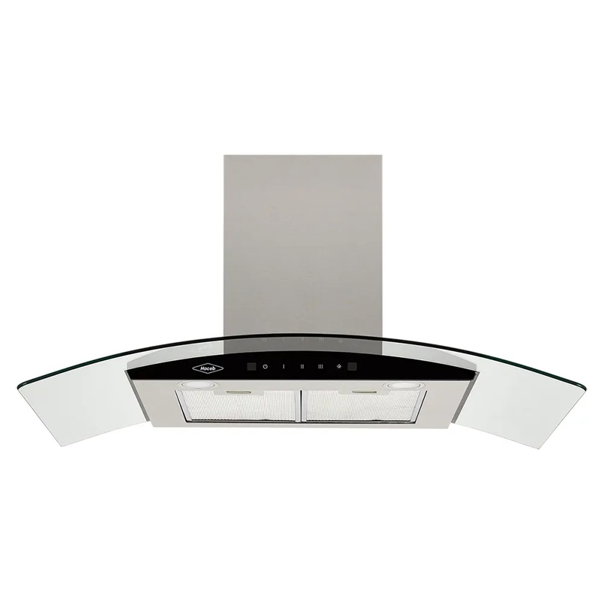 HACEB - Campana península vidrio inox-negro de 90cm con 3 velocidades