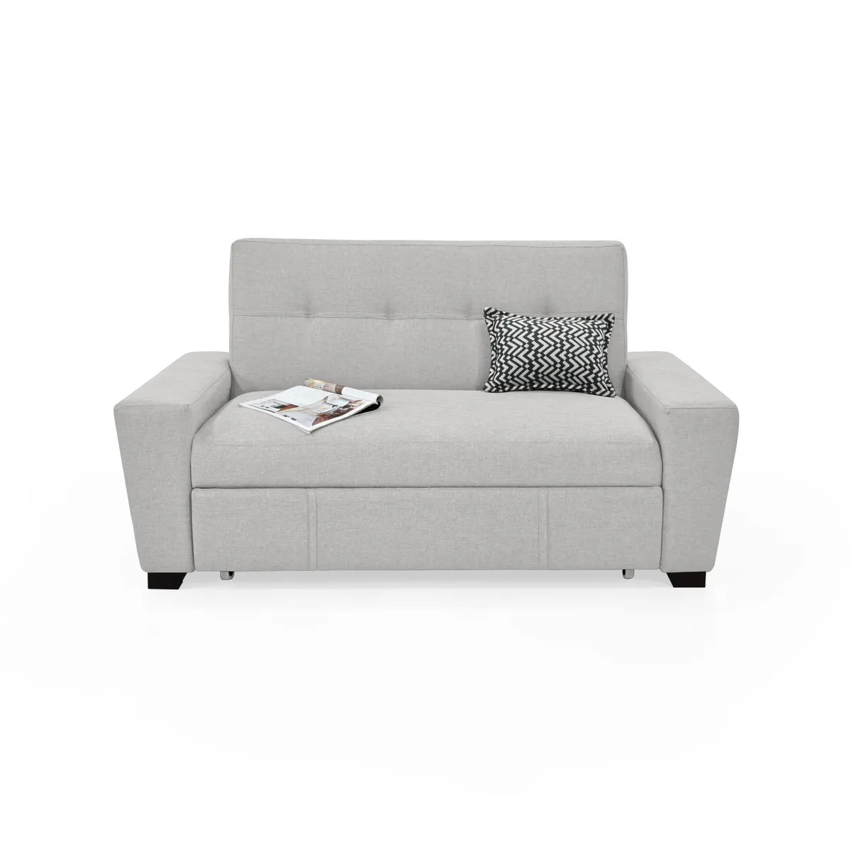 VENECIA - Sofa cama Hamburgo 2 Puestos 160x87x86 Tela Plata