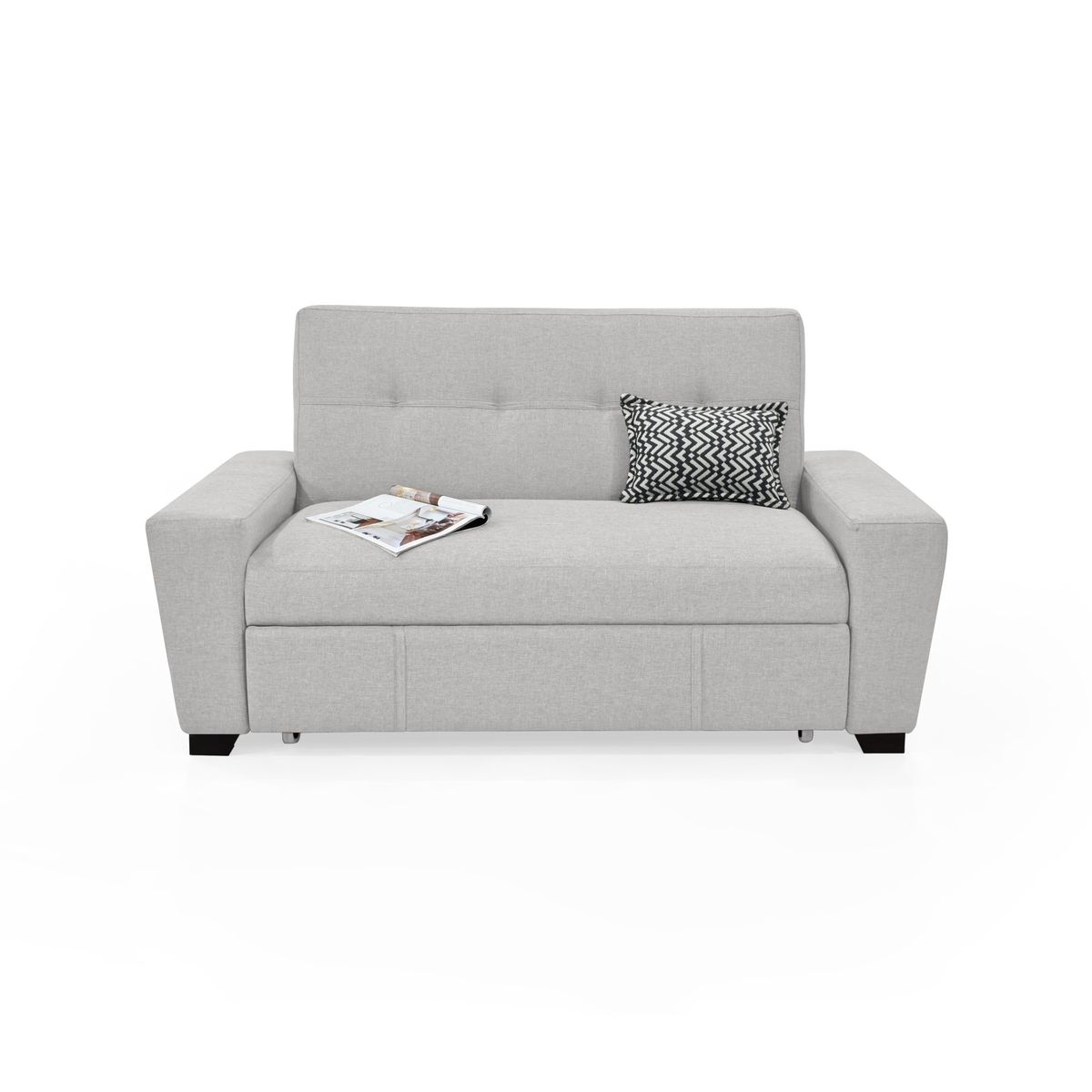 VENECIA - Sofa cama Hamburgo 2 Puestos 160x87x86 Tela Plata