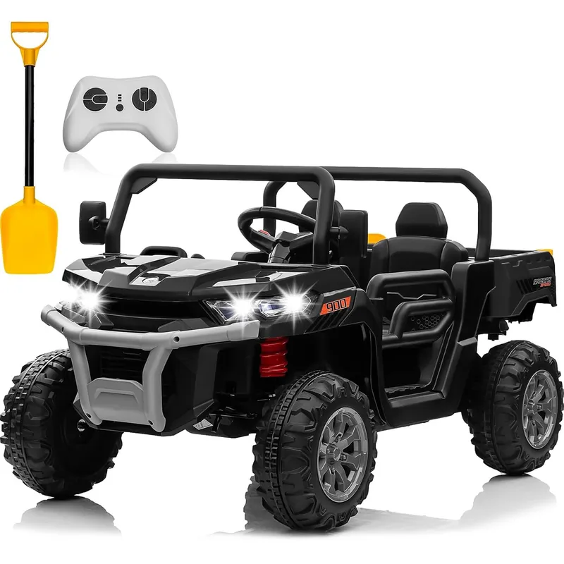 BEBESUNITA - Carro Moto Eléctrico Utv 24v 2 Puesto Llanta Caucho - Negro