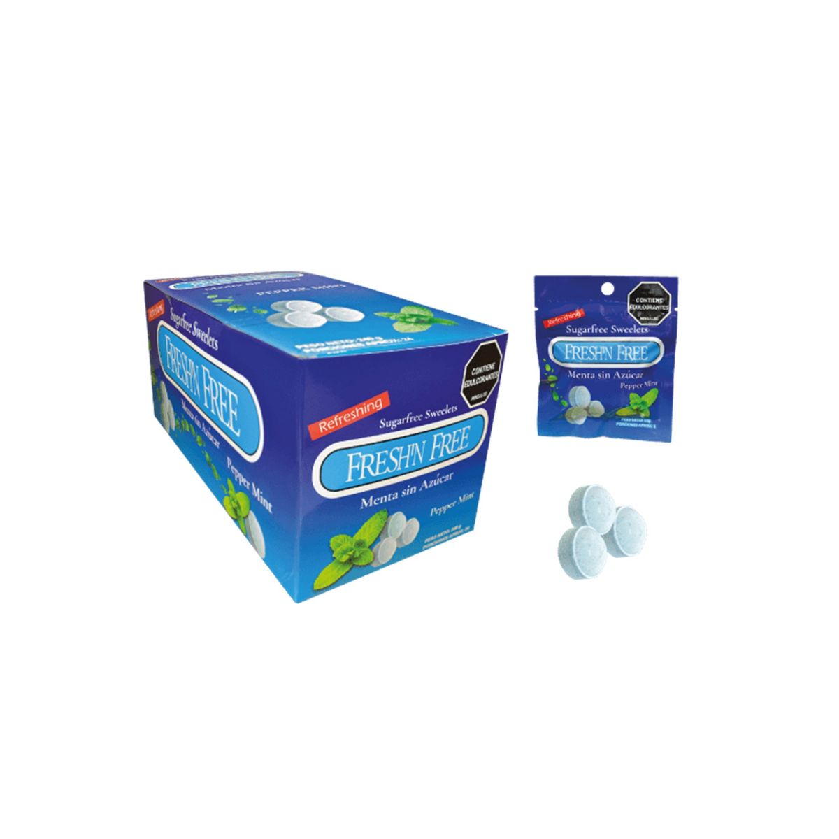 ADRO - Dulce Menta Freshn Free Azul Sin Azucar X24u