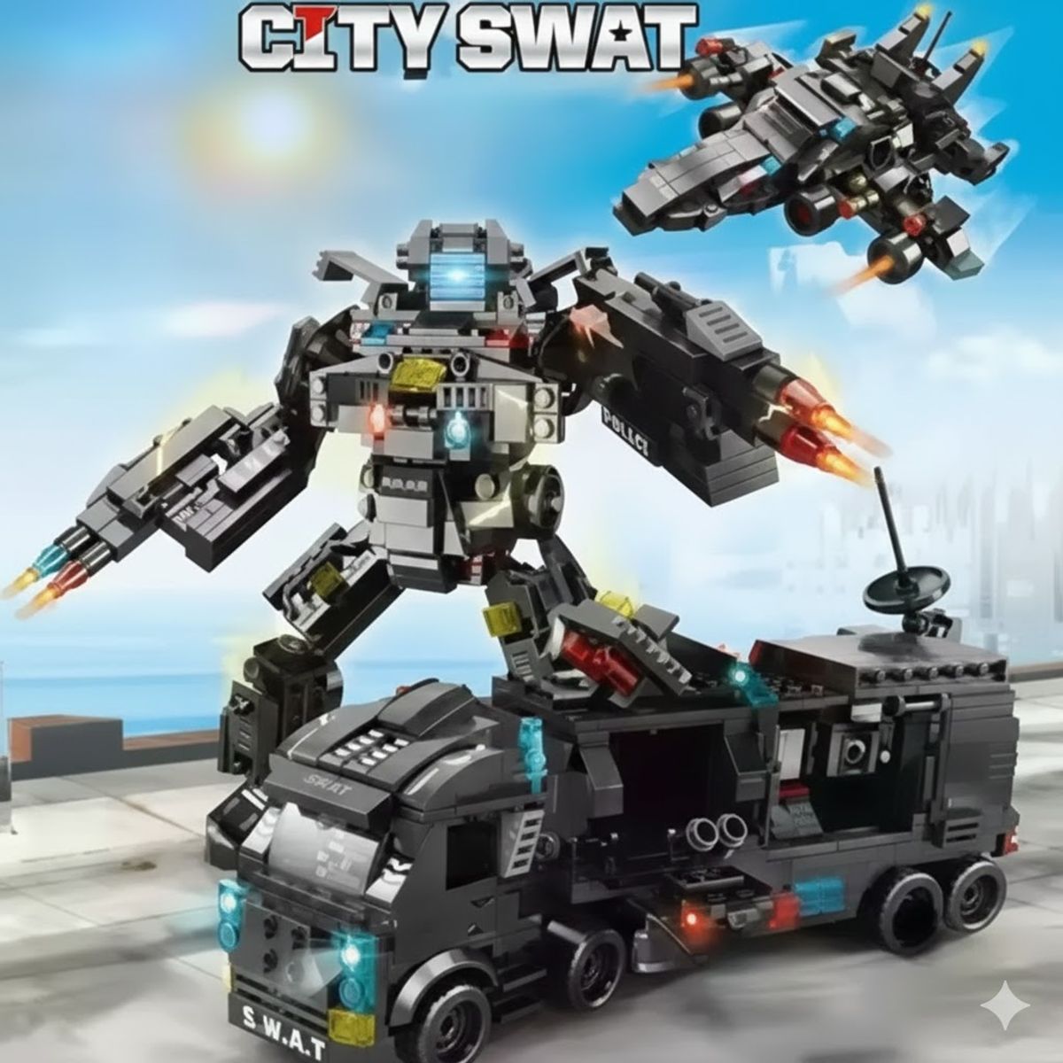 007PLUS - juguete set armable 585 piezas policias city swat