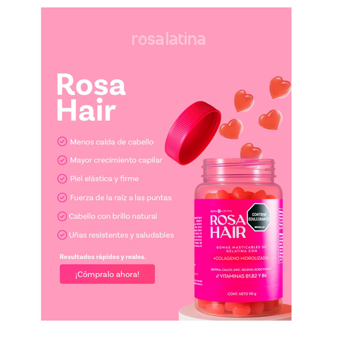 GENERICO - ROSA HAIR GOMITAS DE BIOTINA