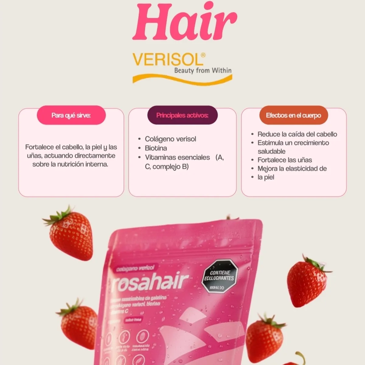 GENERICO - ROSA HAIR GOMITAS DE BIOTINA
