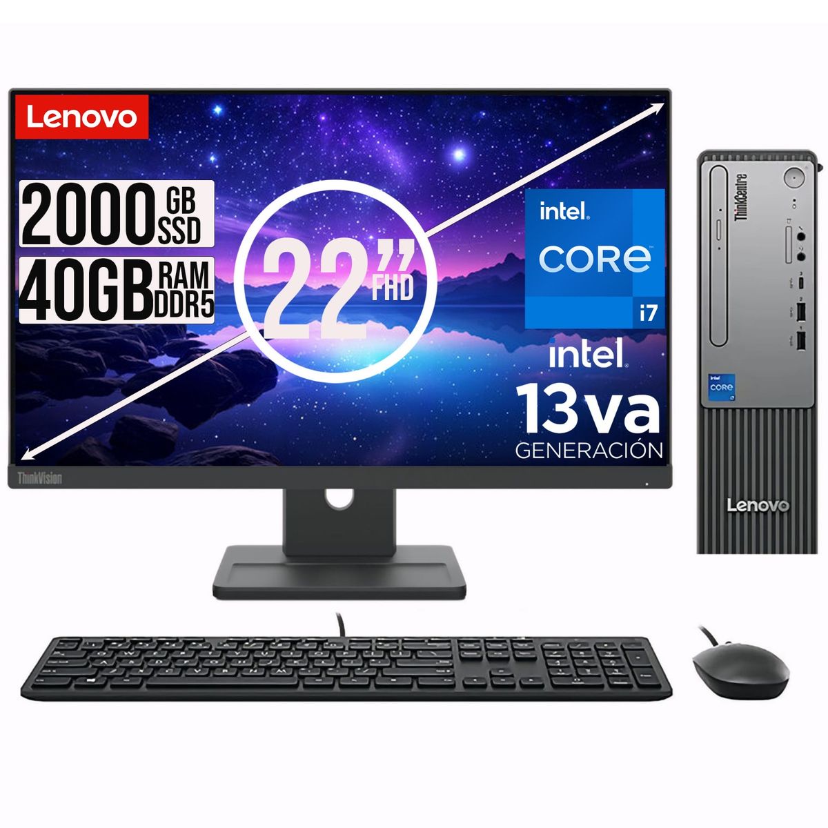 LENOVO - PC LENOVO THINKCETRE NEO 30S  INTEL I7-13620H RAM 40 GB SSD 2TB  22"FHD