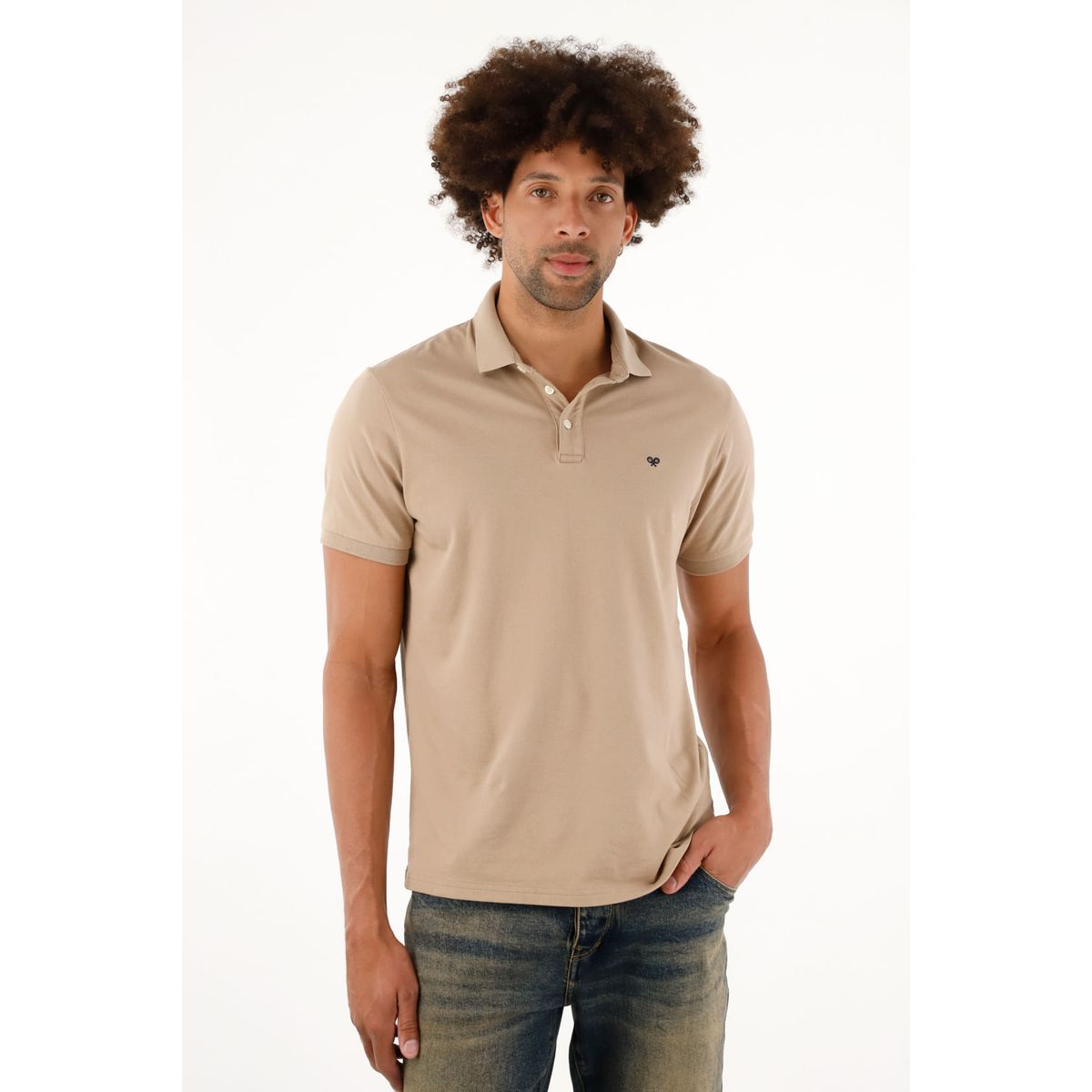 TENNIS - Polo café licrada para hombre