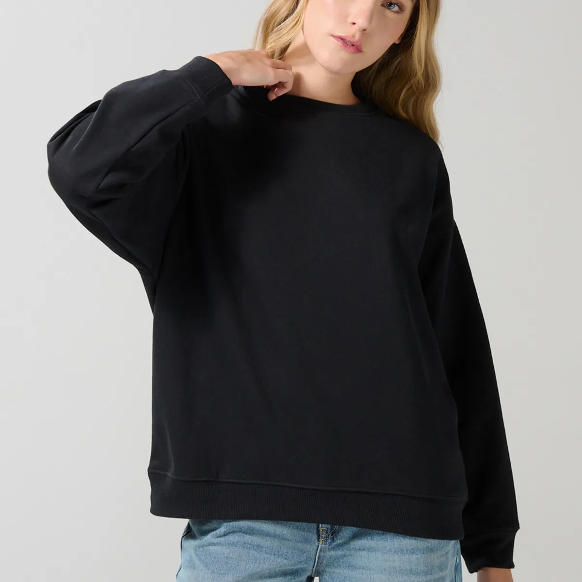KOAJ - KOAJ Buzo cuello redondo oversize unicolor con manga ranglan Mujer