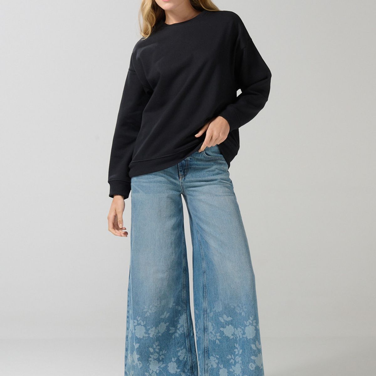 KOAJ - KOAJ Buzo cuello redondo oversize unicolor con manga ranglan Mujer