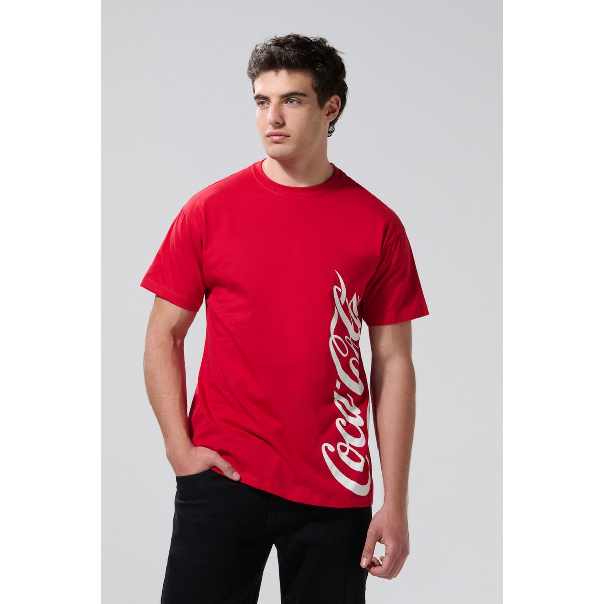 KOAJ - KOAJ Camiseta roja de Cocacola con cuello redondo Hombre