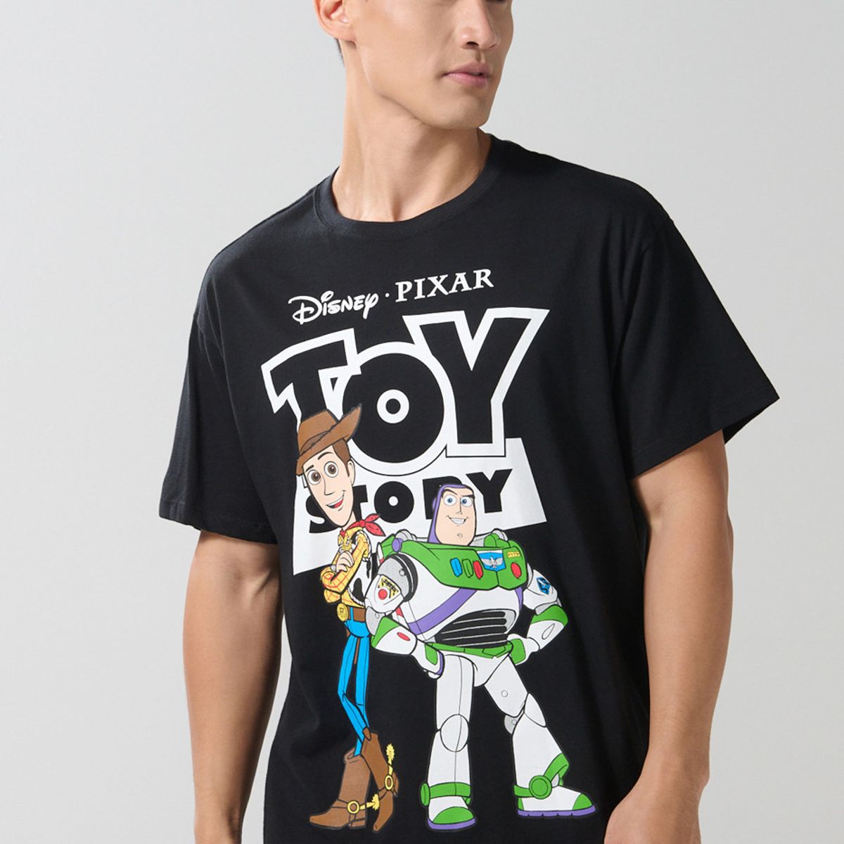 KOAJ - KOAJ Camiseta oversize negra manga corta de Toy Story Hombre