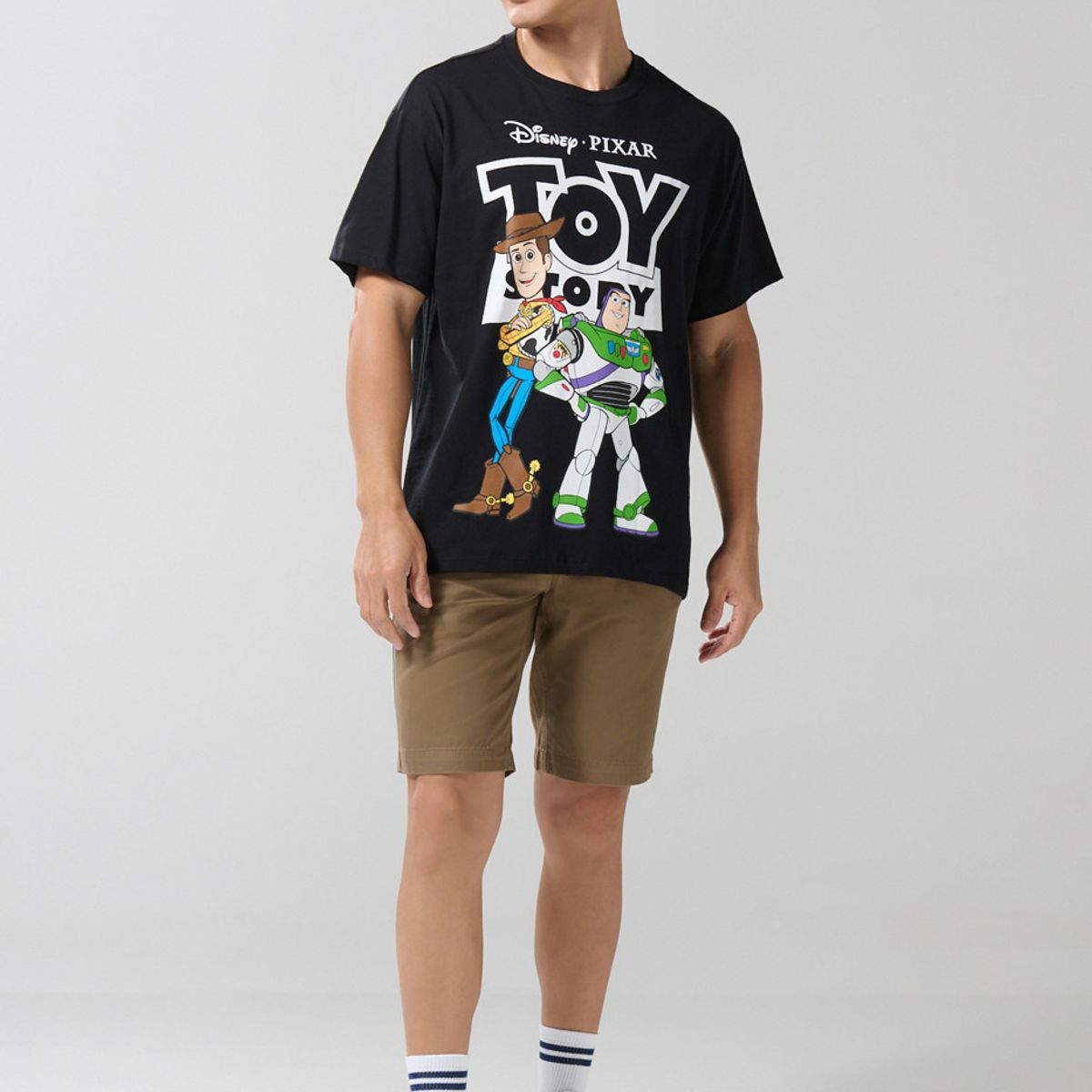 KOAJ - KOAJ Camiseta oversize negra manga corta de Toy Story Hombre