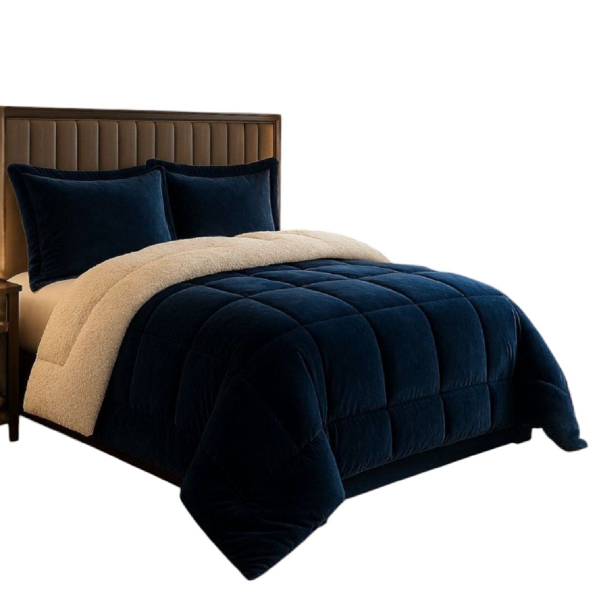 VOYPRE - Edredón Doble Faz de Lujo Piel de Durazno - Ovejero Tamaño Doble Azul