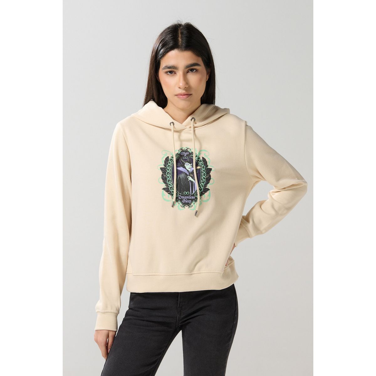 KOAJ - KOAJ Buzo kaki claro con capota y diseño de Maléfica en fren Mujer
