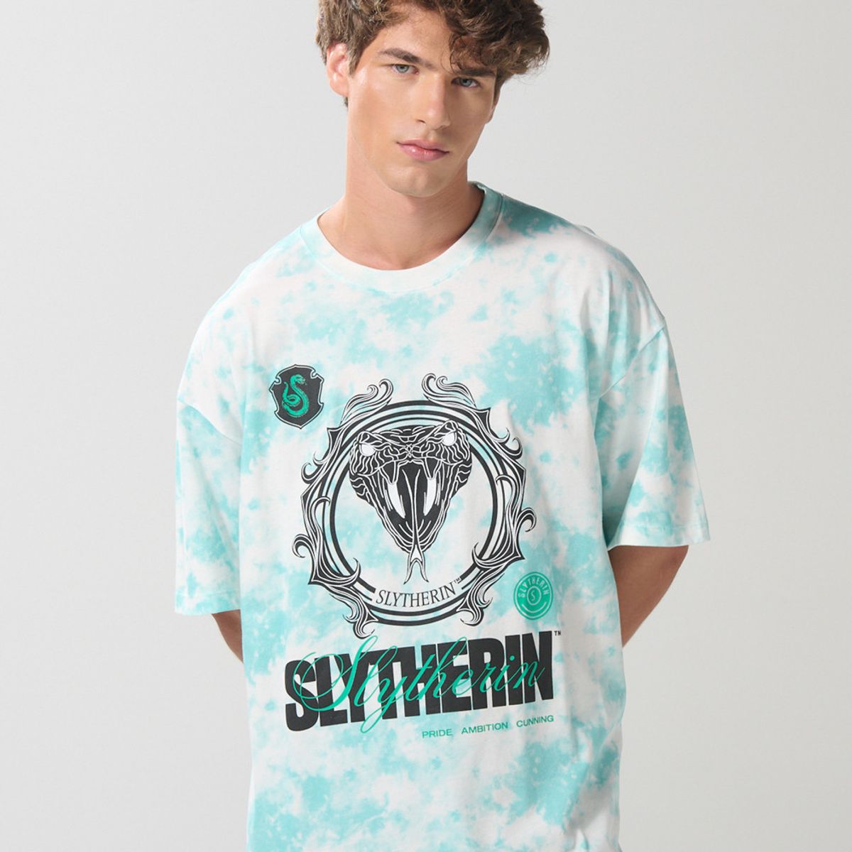 KOAJ - KOAJ Camiseta crema tie dye oversize de Harry Potter manga c Hombre