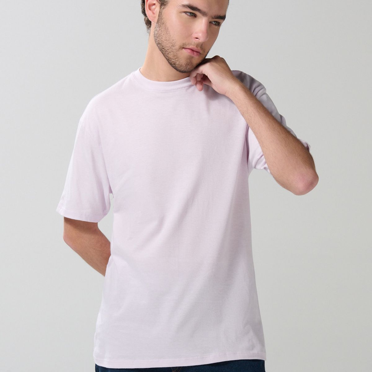 KOAJ - KOAJ Camiseta lila clara manga corta en algodón Hombre