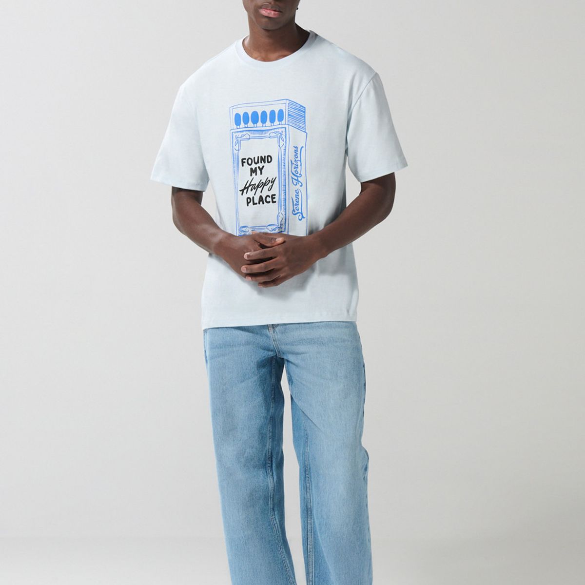 KOAJ - KOAJ Camiseta en algodón manga corta unicolor estampada Hombre