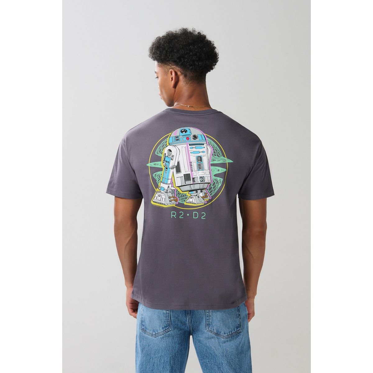 KOAJ - KOAJ Camiseta de Star Wars gris intensa con cuello redondo Hombre