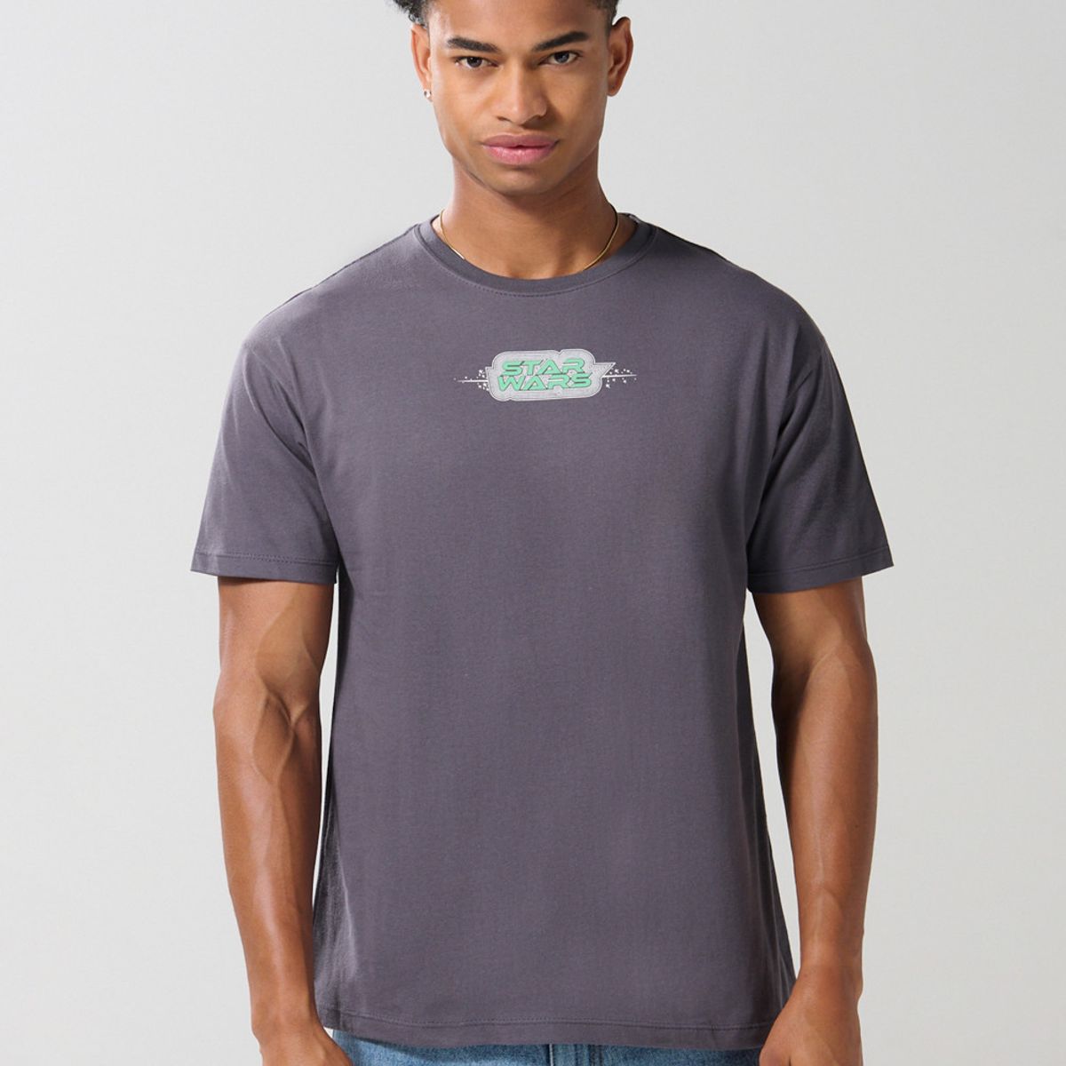 KOAJ - KOAJ Camiseta de Star Wars gris intensa con cuello redondo Hombre