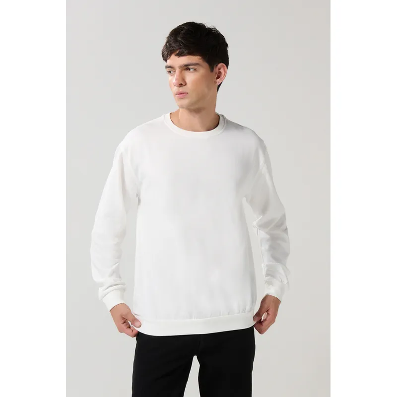 KOAJ - KOAJ Buzo unicolor holgado con cuello redondo y manga larga Hombre