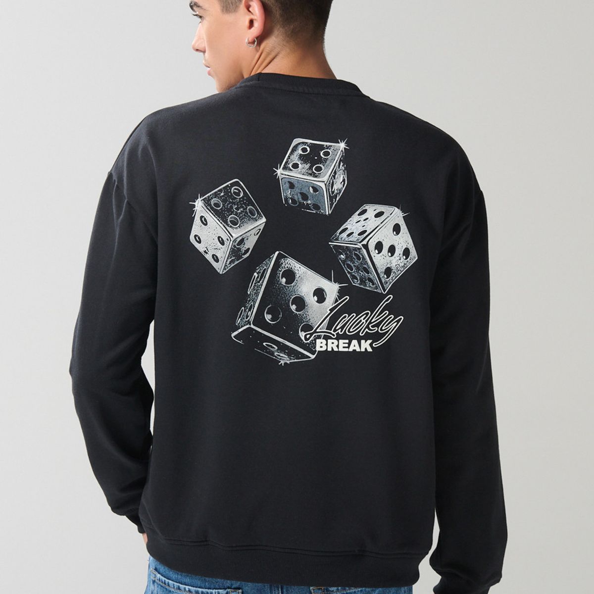 KOAJ - KOAJ Buzo  oversize con estampado en frente y espalda Hombre