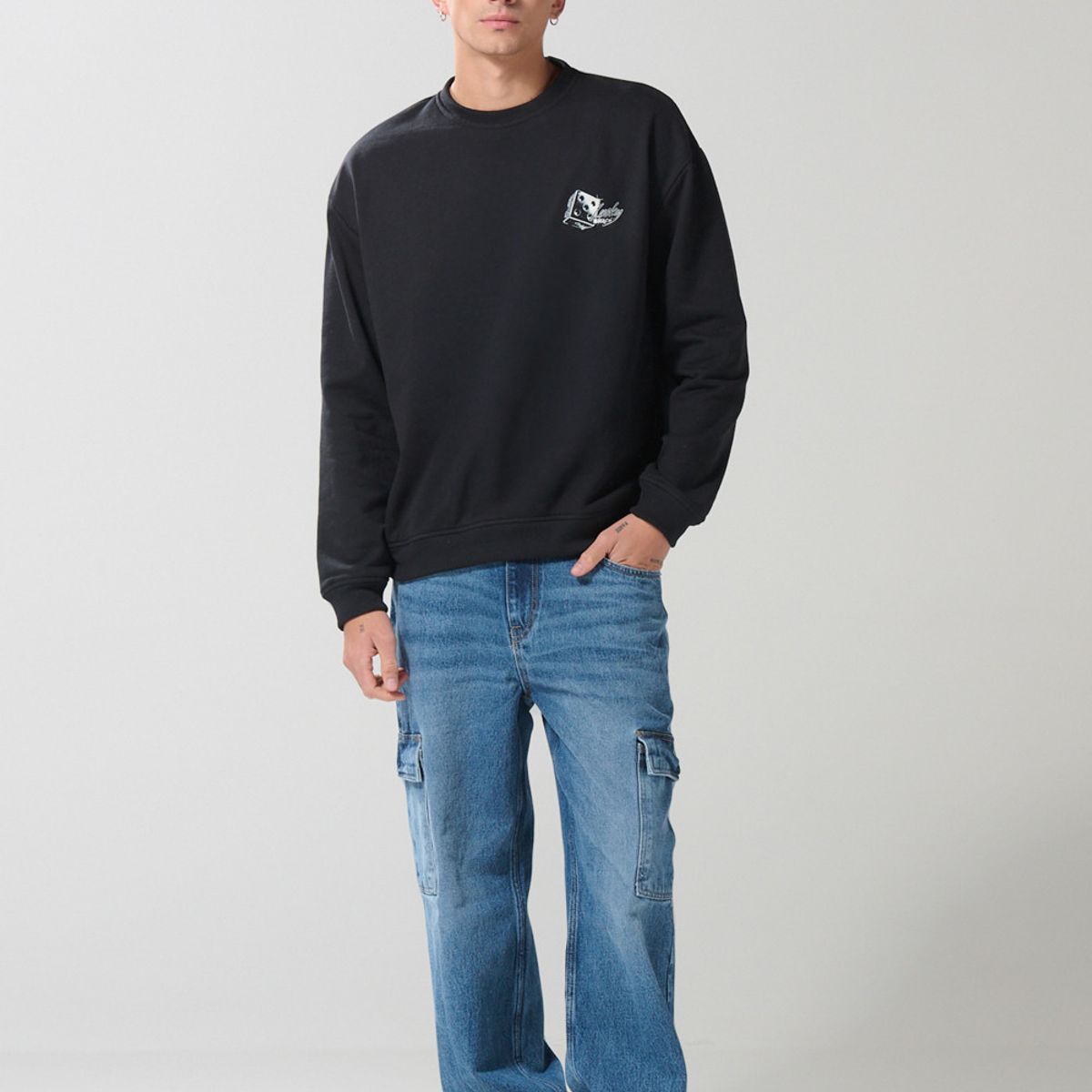 KOAJ - KOAJ Buzo  oversize con estampado en frente y espalda Hombre