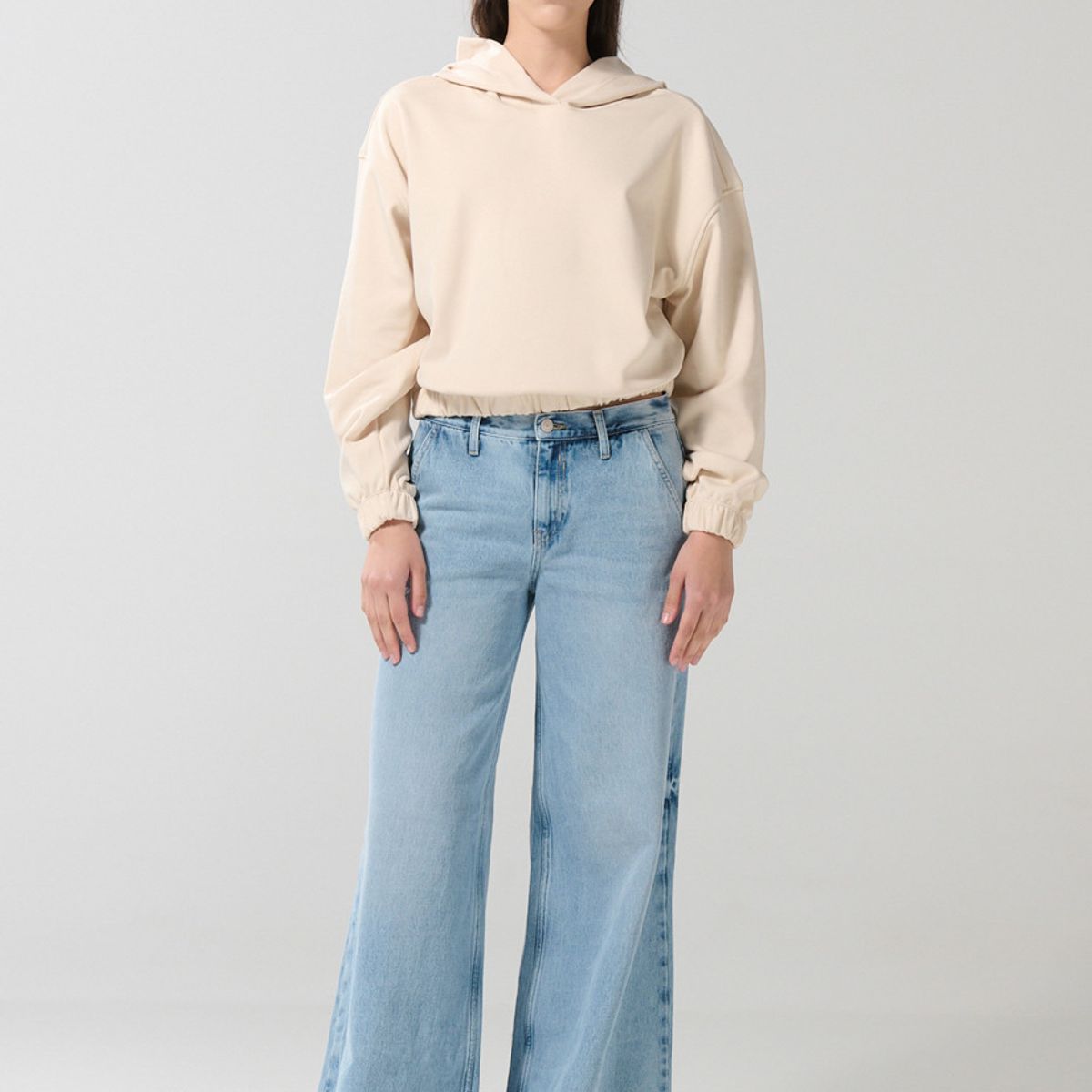 KOAJ - KOAJ Buzo unicolor perchado con elásticos y capota Mujer