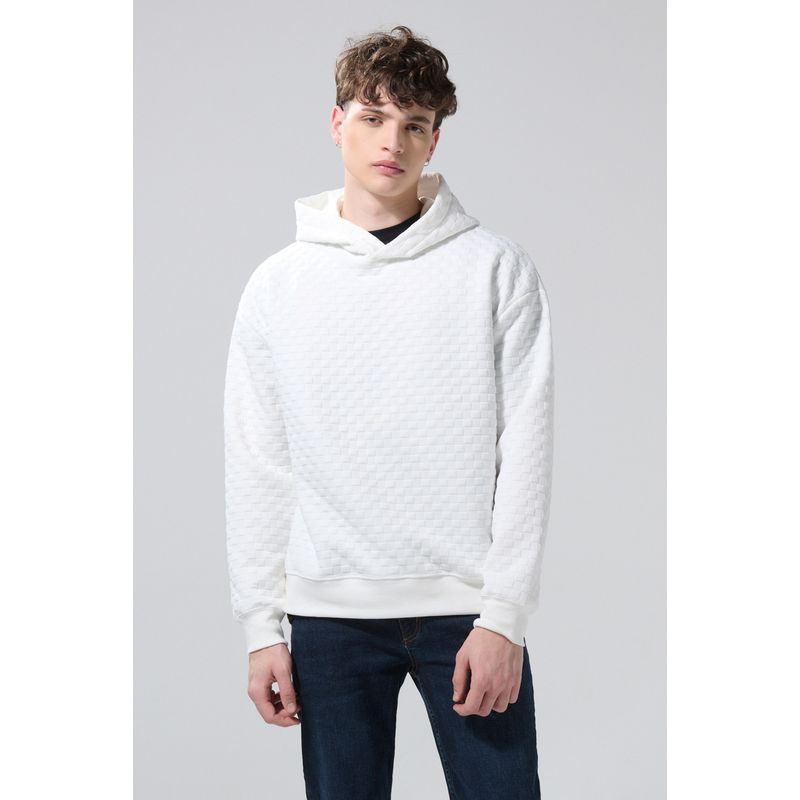 KOAJ - KOAJ Buzo crema claro con texturas y capota oversize Hombre
