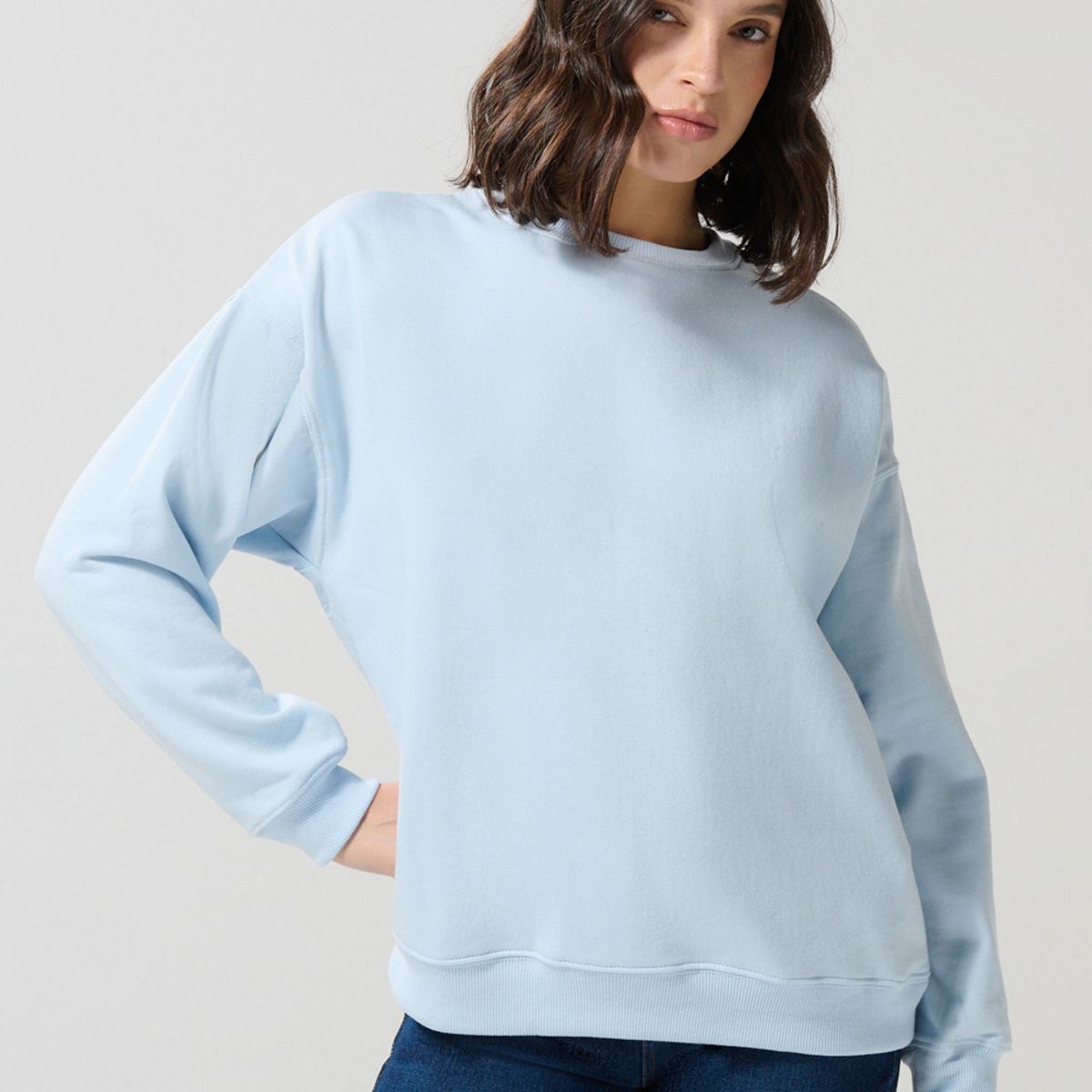 KOAJ - KOAJ Buzo oversize unicolor cuello redondo con manga larga Mujer