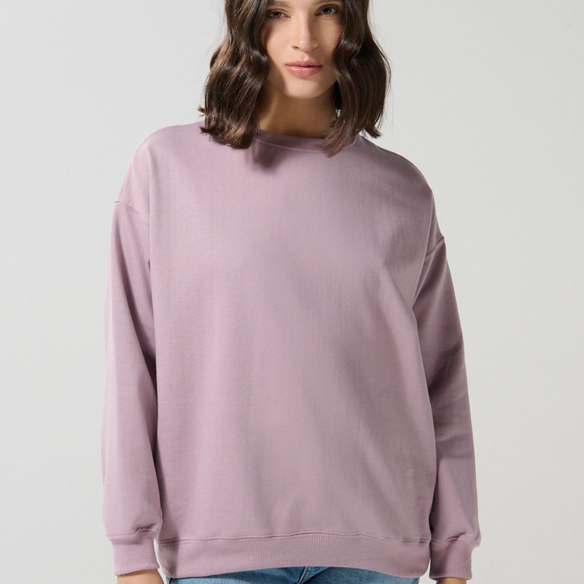 KOAJ - KOAJ Buzo oversize unicolor cuello redondo con manga larga Mujer