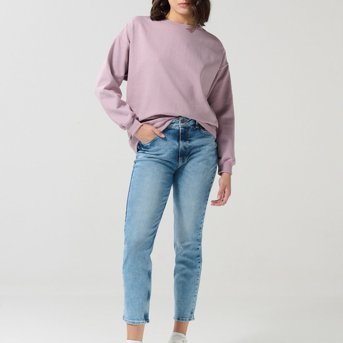 KOAJ - KOAJ Buzo oversize unicolor cuello redondo con manga larga Mujer
