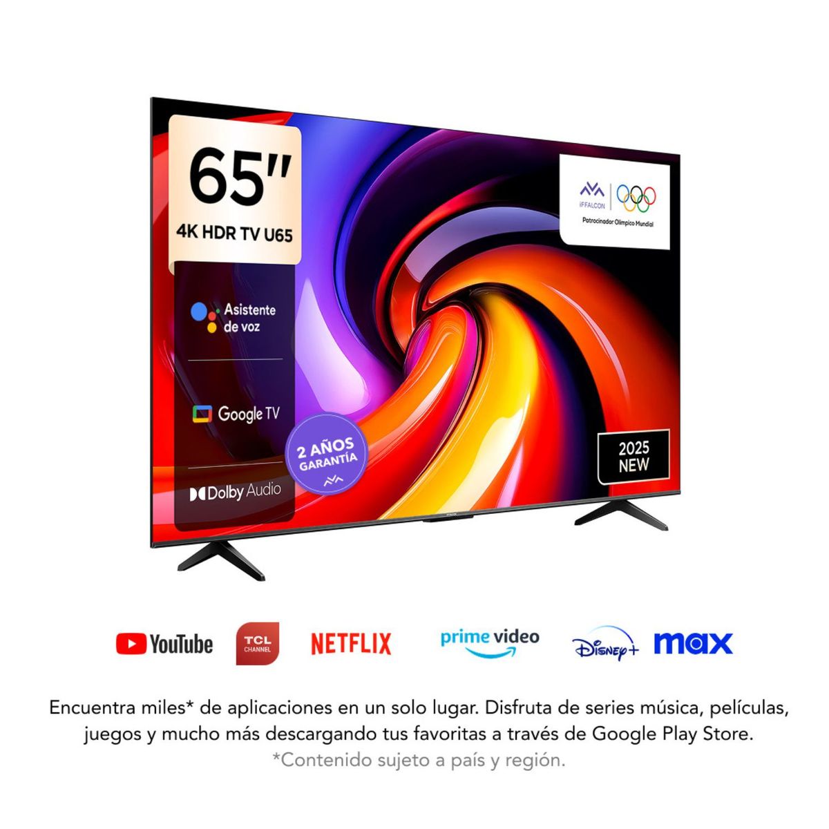 TCL - Televisor iFFALCON 65 4K Smart TV LED 65U65 Google TV
