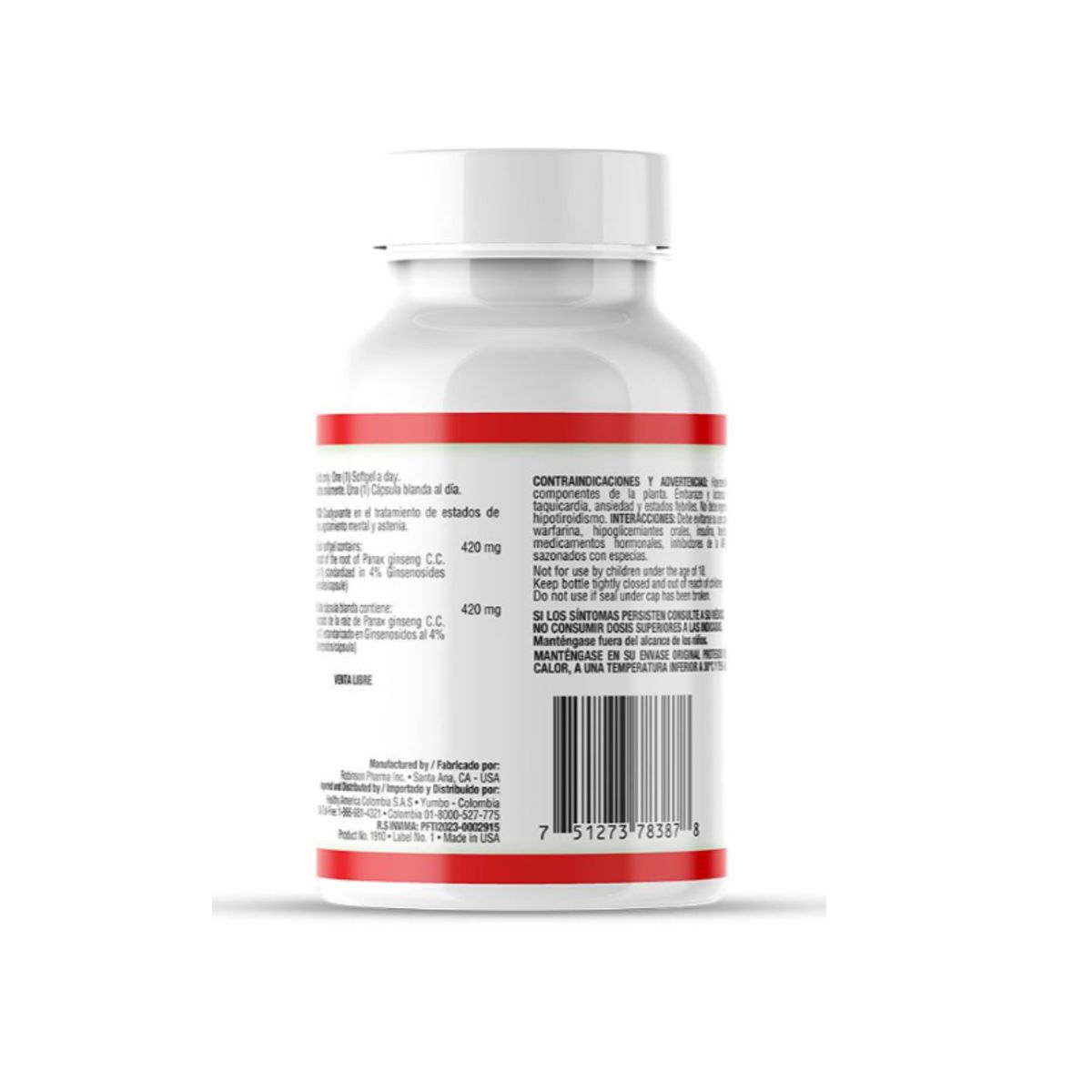 HEALTHY AMERICA - GINSENG COMPLETE X 60 CAPSULAS BLANDAS/ HEALTHY AMERICA