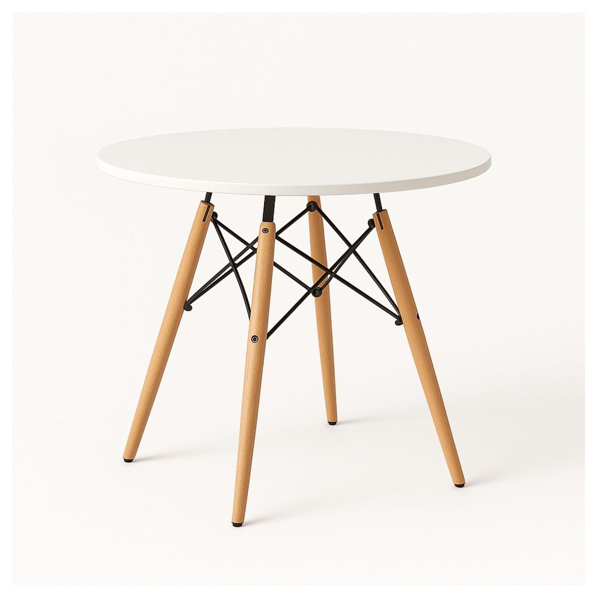 GENERICO - MESA EAMES REDONDA COMEDOR 80CM EN MADERA HAYA_.