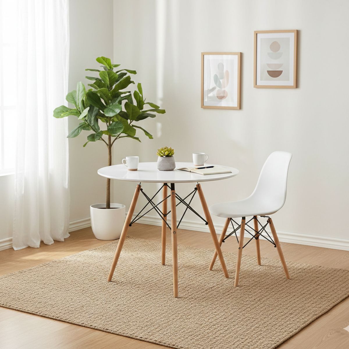GENERICO - MESA EAMES REDONDA COMEDOR 80CM EN MADERA HAYA_.
