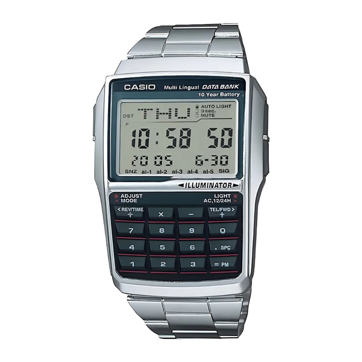 CASIO - Reloj Casio Calculadora Unisex DBC-32D-1A Retro Plateado