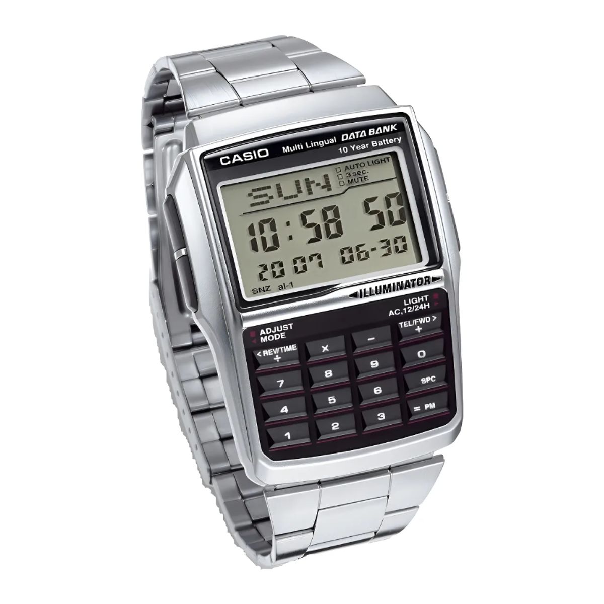 CASIO - Reloj Casio Calculadora Unisex DBC-32D-1A Retro Plateado