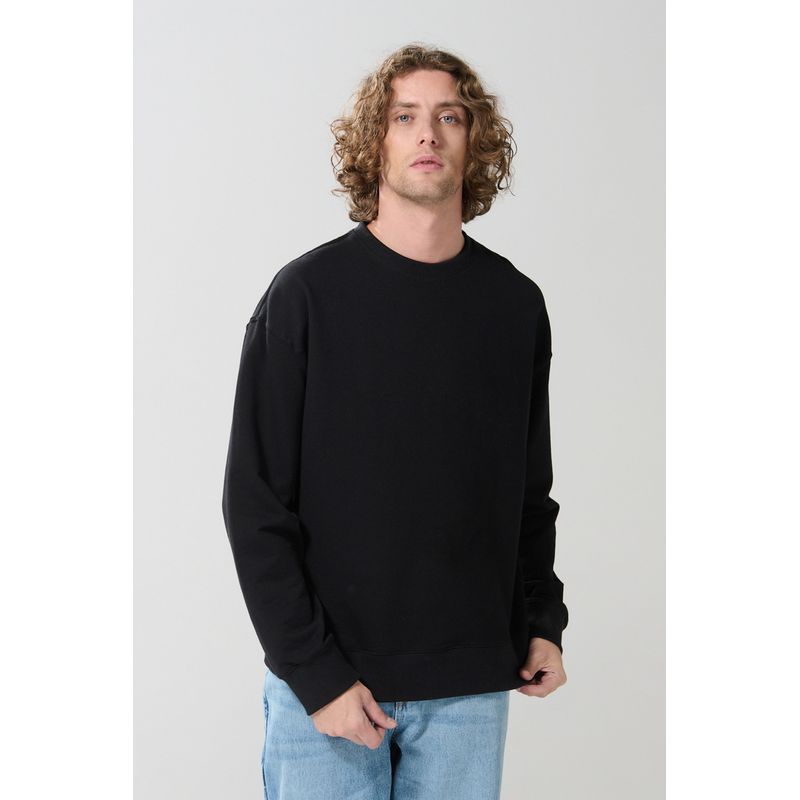 KOAJ - KOAJ Buzo cuello redondo unicolor oversize con manga larga Hombre