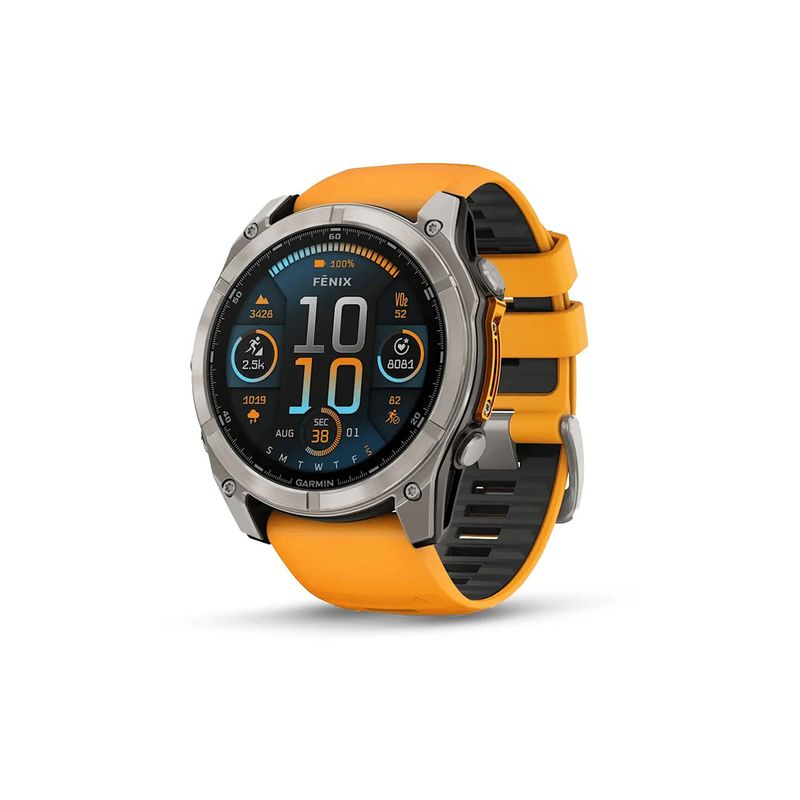 GARMIN - Smartwatch Garmin Fenix 8 51mm Amoled Zafiro Correa Naranja