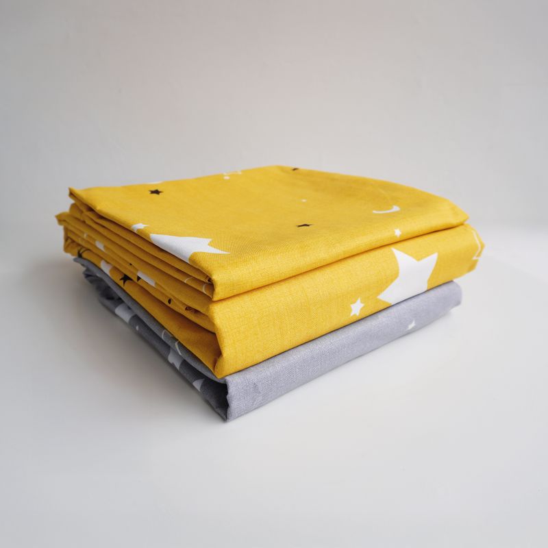 STANZIA HOME - Juego de Sabana Estrellas Amarillo - Cama Doble - 160