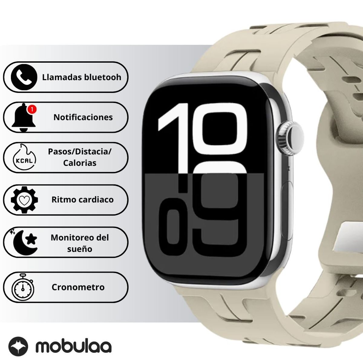 MOBULA - Reloj Inteligente Mobulaa H10 Pro Mini Dorado