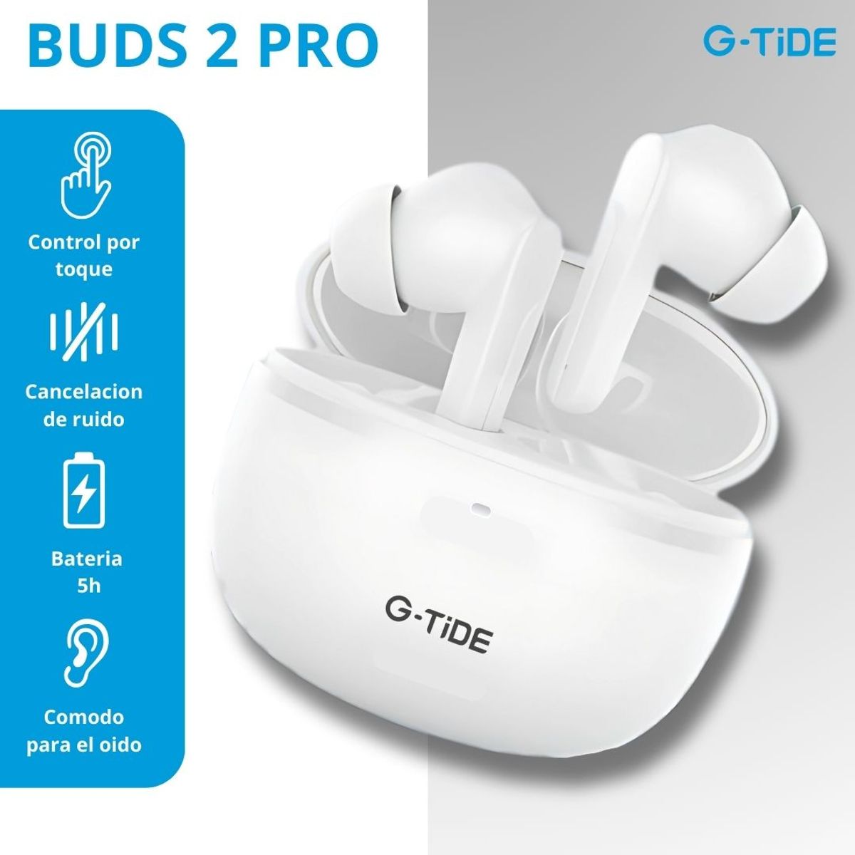 GENERICO - Audifonos Inalambricos G-TIDE Buds 2 Pro - Blanco