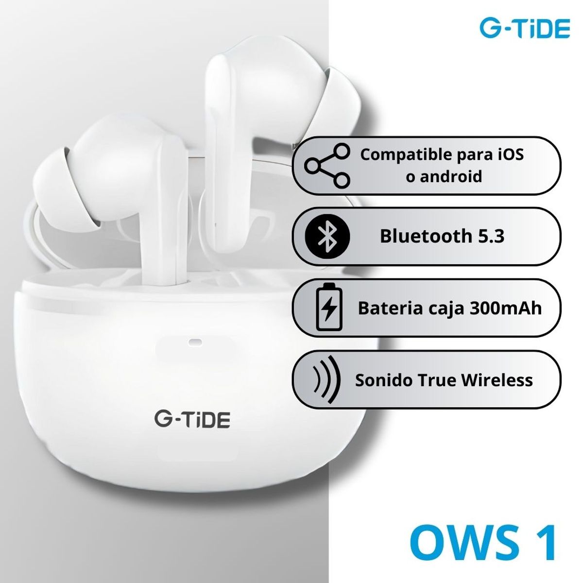 GENERICO - Audifonos Inalambricos G-TIDE Buds 2 Pro - Blanco